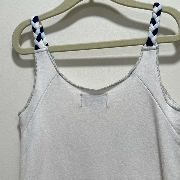 La Vie Jet Setter Meet Me In Saint Tropez Tank Top White Ruffle Bottom size 4-5 - Picture 6 of 8
